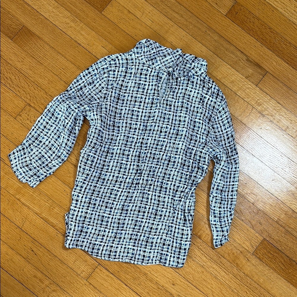 Women’s ZARA Blue and White Checkered Shirt